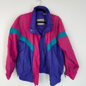 Vintage Colorblock Windbreaker/Ski Jacket Size S 80s Retro